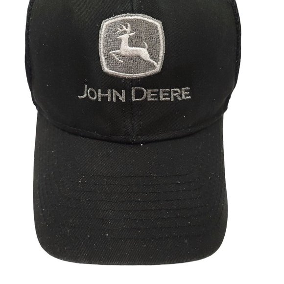 John Deere Patch Logo Mesh Snapback Cap READ CONDITION Trucker Baseball Hat - Picture 14 of 14